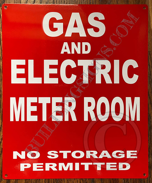 Gas and Electric Meter Room Signage