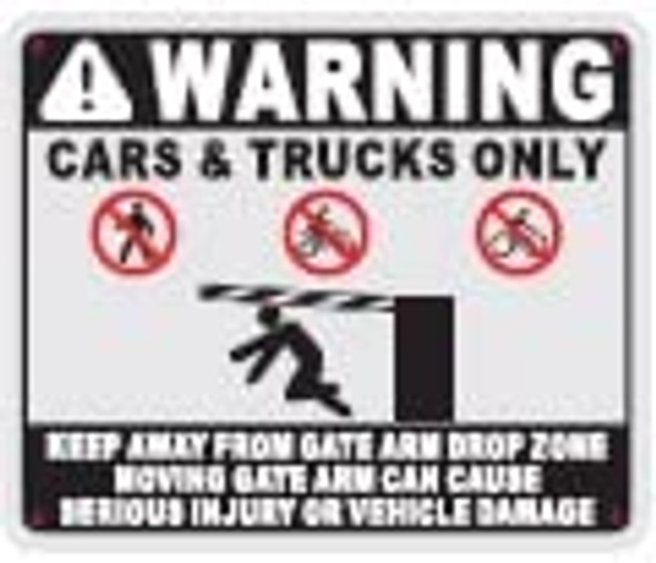 Warning: Electric GATE Sign: Keep Away from GATE ARM Drop SIGNAGE
