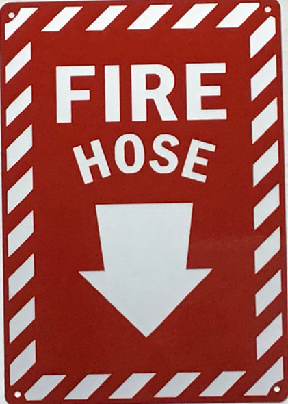FIRE ALARM SIGN zebra line red(7X10,RED,Aluminum) - HPDSIGNS.NYC