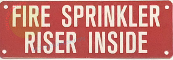 SIGN FIRE SPRINKLER RISER INSIDE