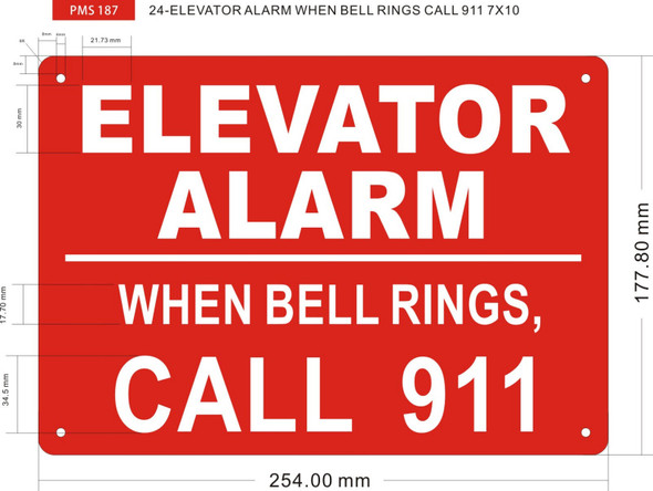 ELEVATOR ALARM WHEN WHEN BELL RINGS CALL 911