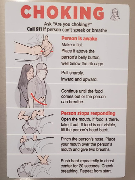 Restaurant Choking Signage - Restaurant chocking poster