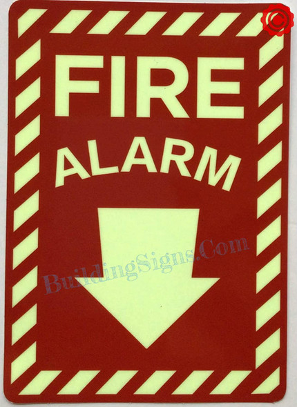 FIRE ALARM ARROW DOWN Signage