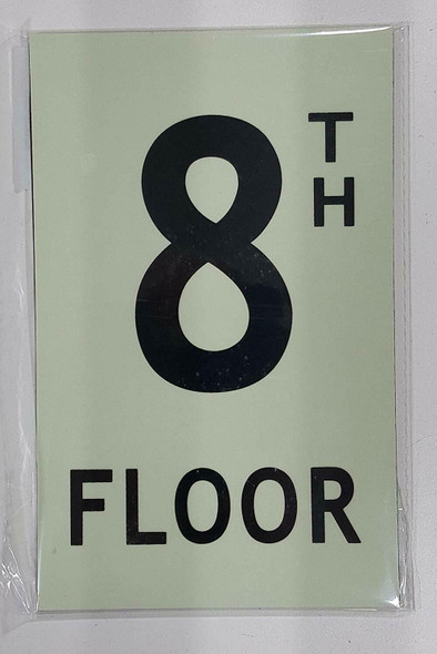 Floor number Eight (8) Sign/ GLOW IN THE DARK "FLOOR NUMBER" Sign