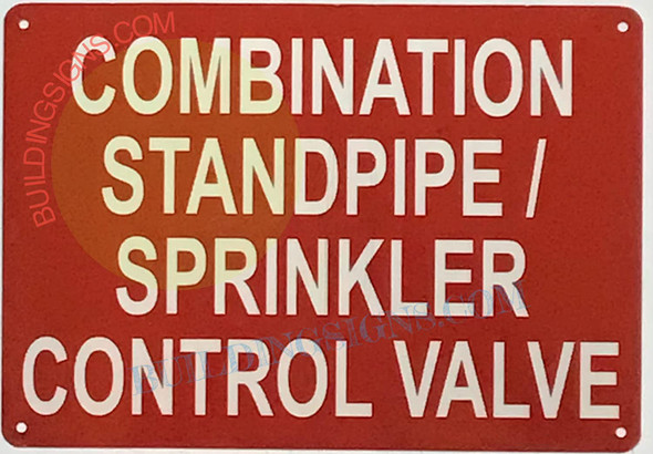 Combination Standpipe Sprinkler Control Valve Signage