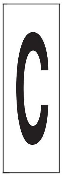 PHOTOLUMINESCENT DOOR NUMBER C SIGN HEAVY DUTY / GLOW IN THE DARK "DOOR NUMBER" SIGN HEAVY DUTY