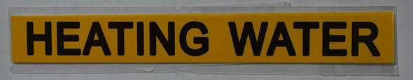 Pipe Marking- Heating Water Sign (Sticker Yellow)