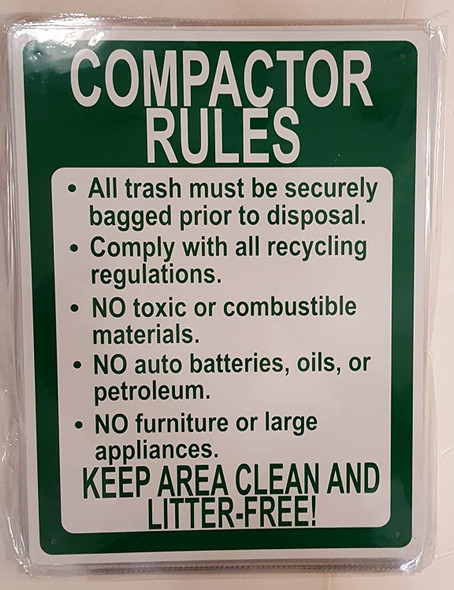 Compactor Rules Sign