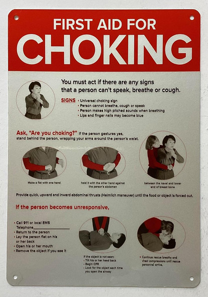 FIRST AID FOR CHOKING Signage