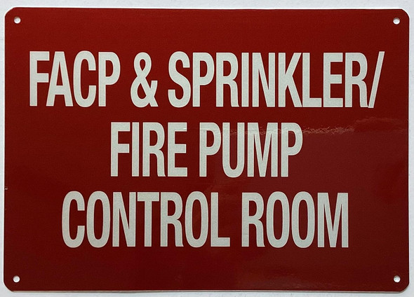 Facp And Sprinkler Fire Pump Control Room Sign
