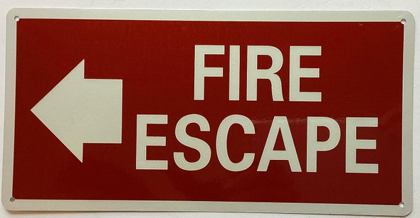 Fire Escape Sign LEFT ARROW sign