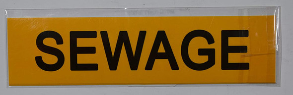 Pipe Marking- Sewage Label  (Sticker Yellow)