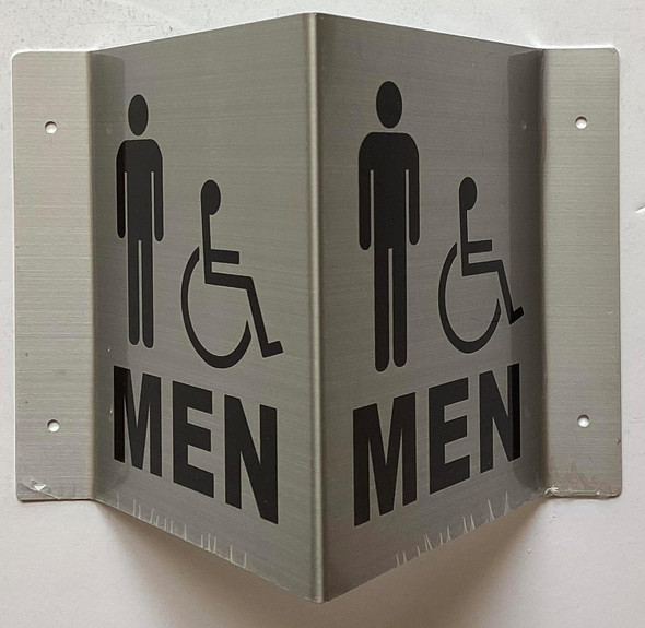 Corridor Men restroom accessible sign-Men restroom accessible Hallway sign -le couloir Line