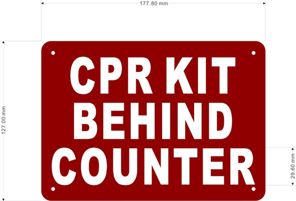 CPR KIT BEHIND COUNTER  Signage