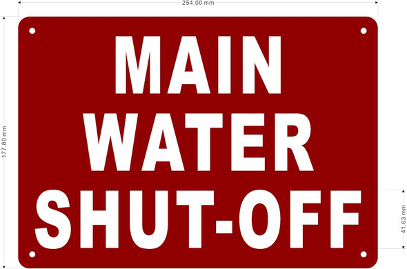 MAIN WATER SHUT-OFF  Signage