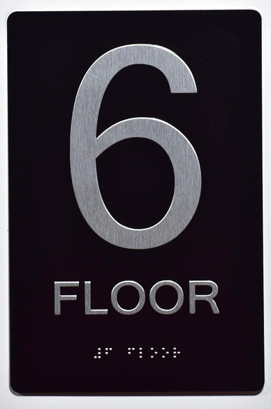 Black Floor number  -Tactile Graphics Grade 2 Braille Text with raised letters