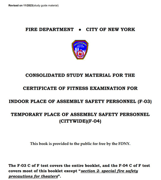 CONSOLIDATED STUDY MATERIAL FDNY 2023