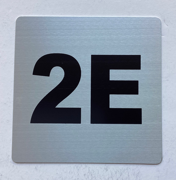 Apartment number 2E sign