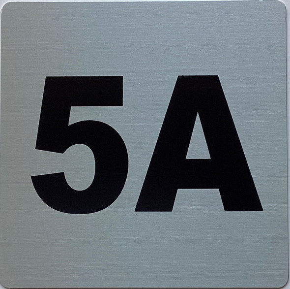 Apartment number 5A sign