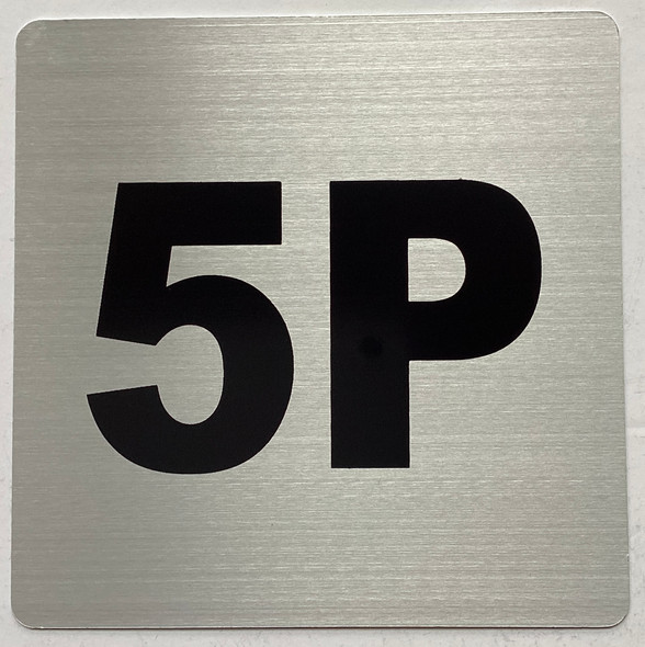 Apartment number 5P sign