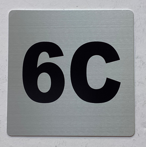 Apartment number 6C sign