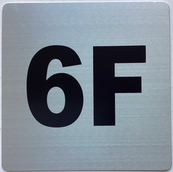 Apartment number 6F sign