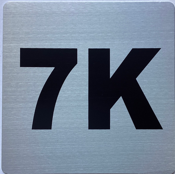 Apartment number 7K sign