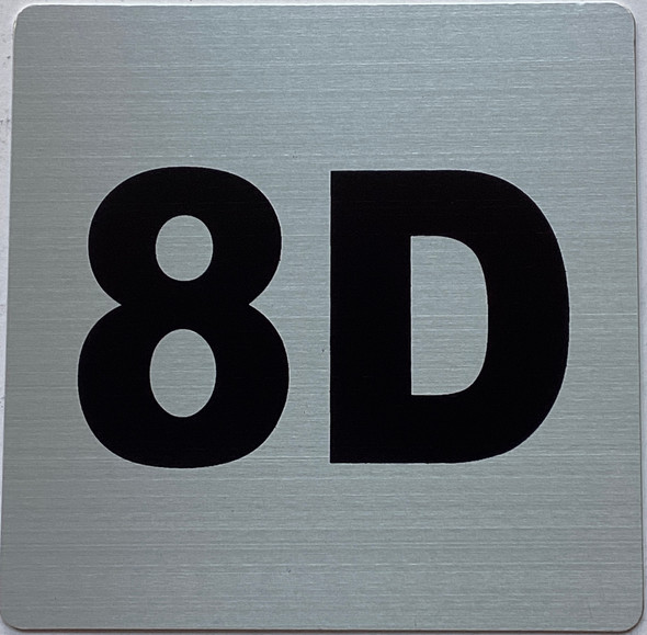 Apartment number 8D sign
