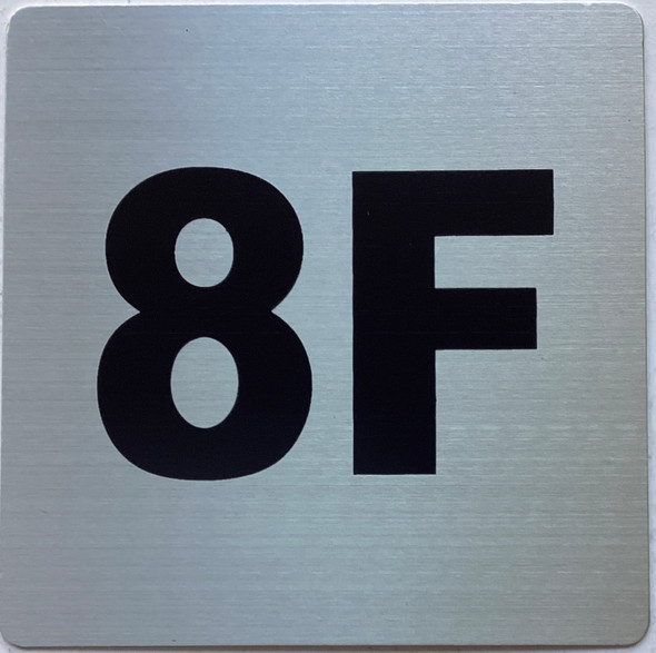 Apartment number 8F sign