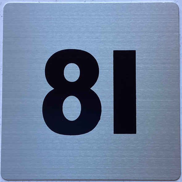 Apartment number 8I sign
