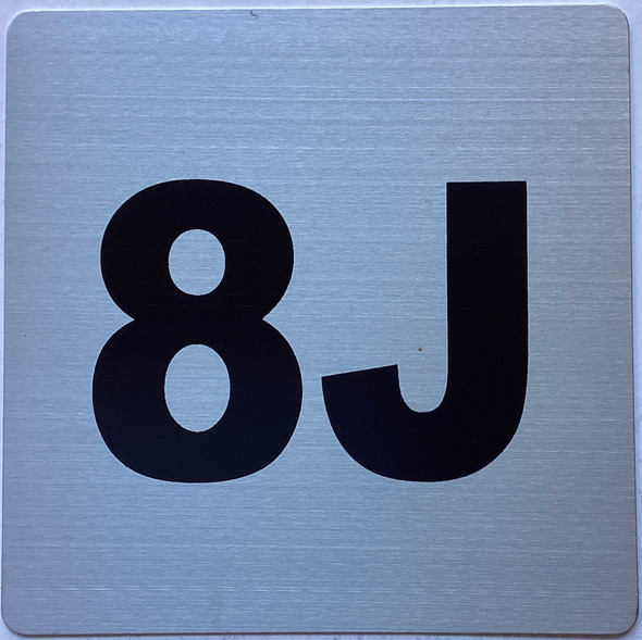 Apartment number 8J sign