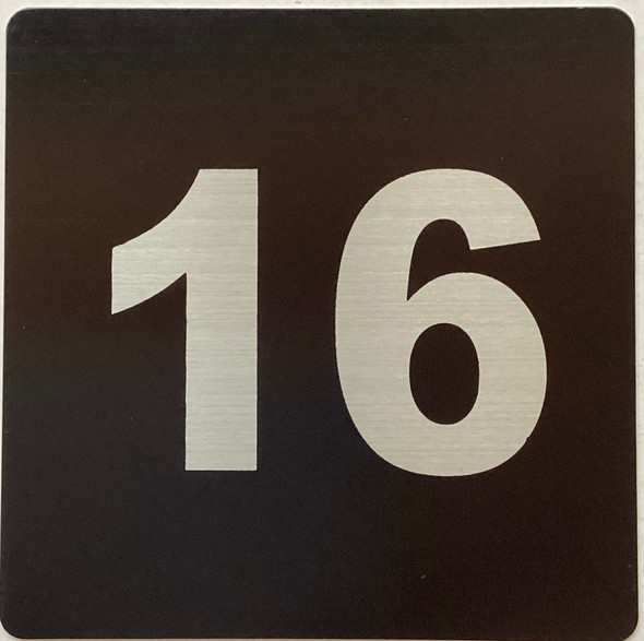 Apartment number 16 sign