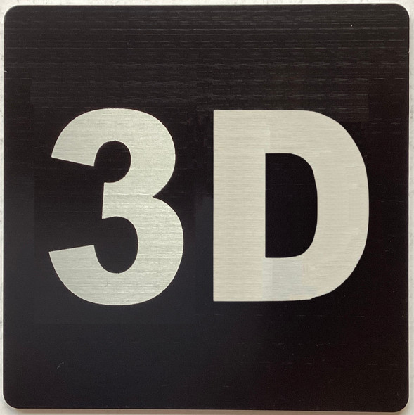 Apartment number 3D sign