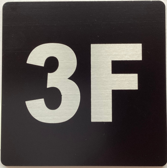 Apartment number 3F sign