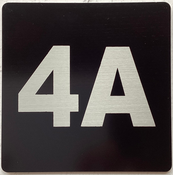 Apartment number 4A sign