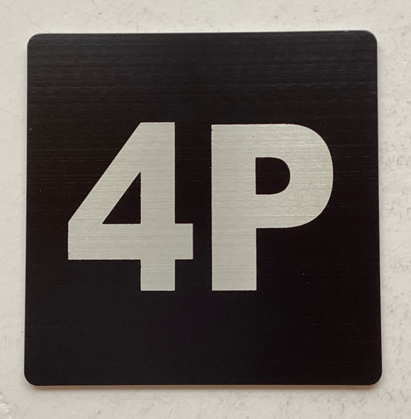 Apartment number 4P sign