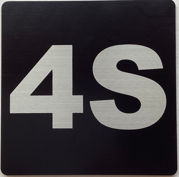 Apartment number 4S sign