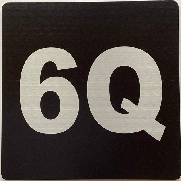 Apartment number 6Q sign