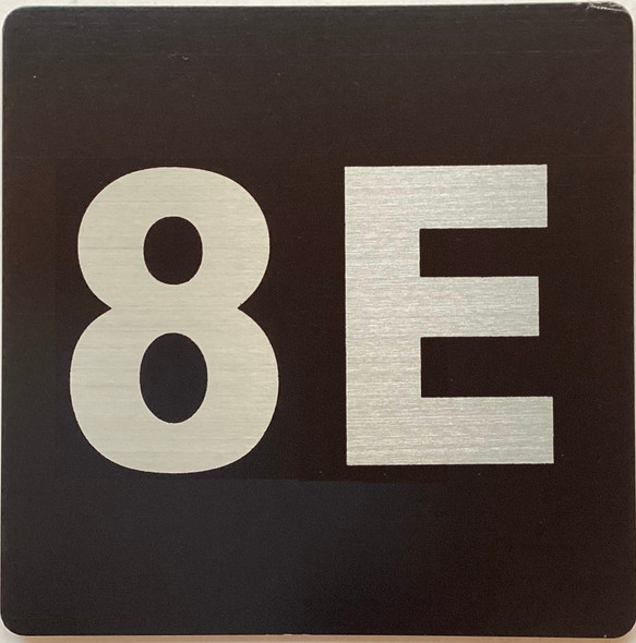 Apartment number 8E sign