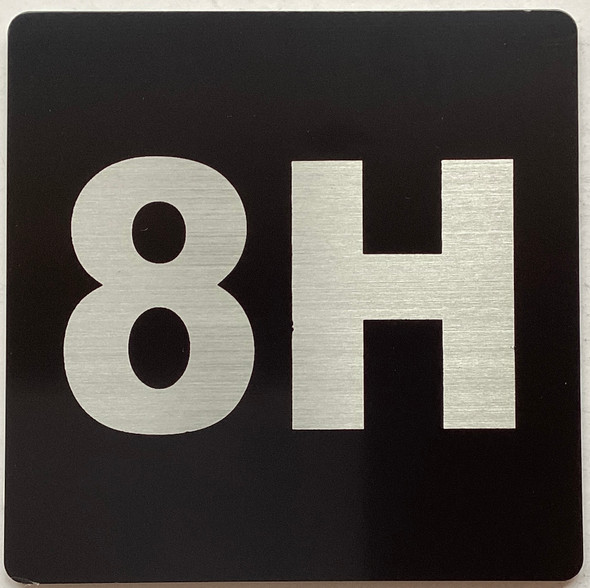 Apartment number 8H sign