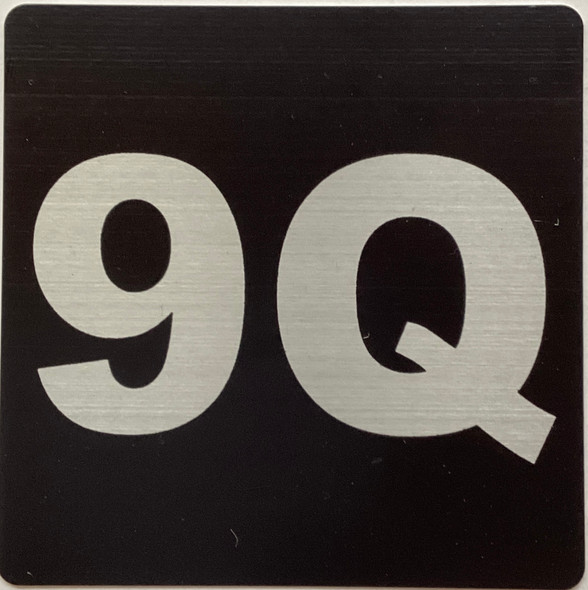 Apartment number 9Q sign