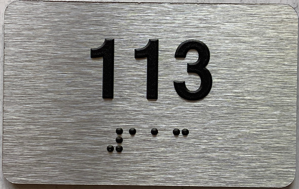 apartment number 113 sign