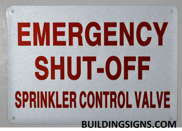 Emergency Shut-Off Sprinkler Control Valve SIGNAGE