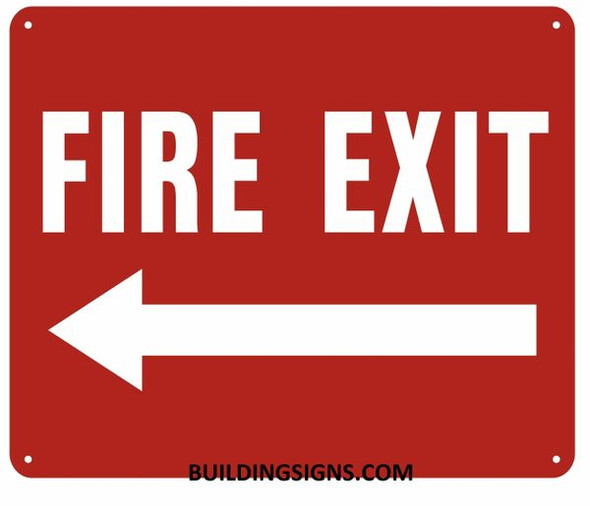 FIRE EXIT Arrow Left Sign