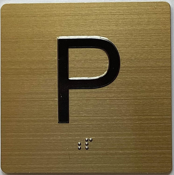 P Elevator Jamb Plate sign With Braille and raised number-Elevator PARKING floor number sign  - The sensation line