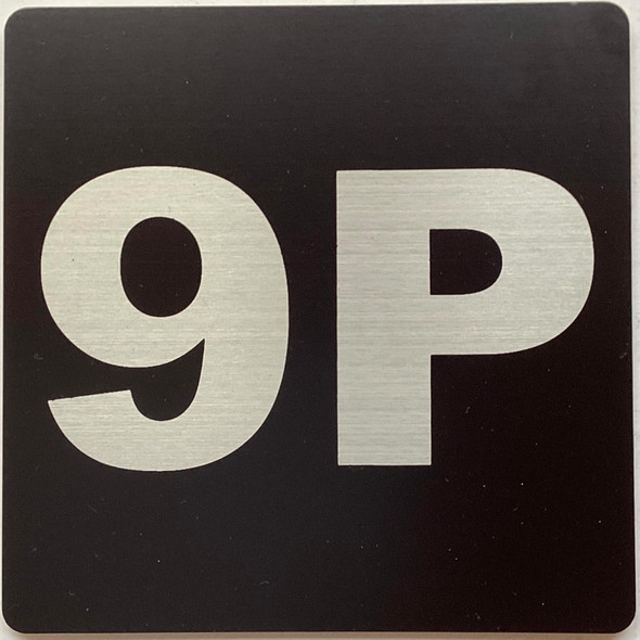 Sign Apartment number 9P  - UNIT NUMBER 9P /SUITE 9P  (BLACK, DOUBLE SIDED TAPE) -Broadway Line