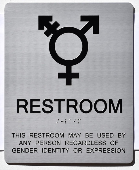 RESTROOM  Tactile Graphics Grade 2 Braille Text with raised letters  Sign
