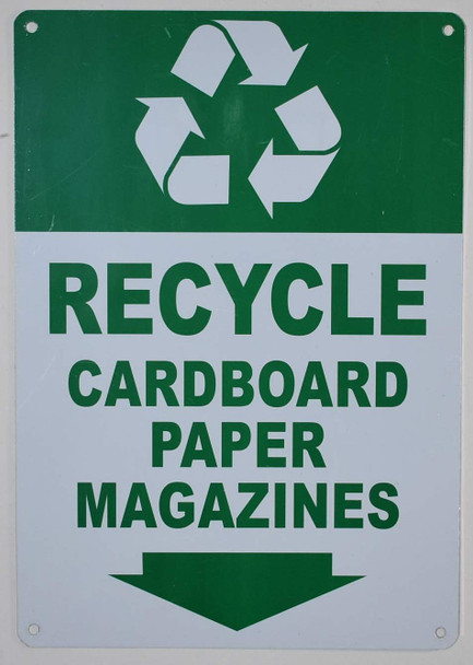 Recycle - Cardboard Paper Magazines  with Down Arrow