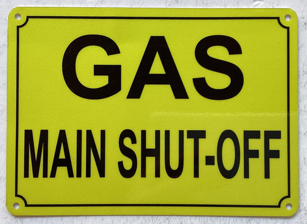 GAS MAIN SHUT OFF SIGN