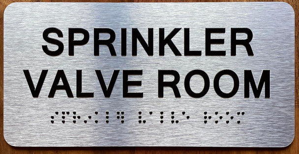 SPRINKLER VALVE ROOM SIGN WITH RAISED LETTERS
